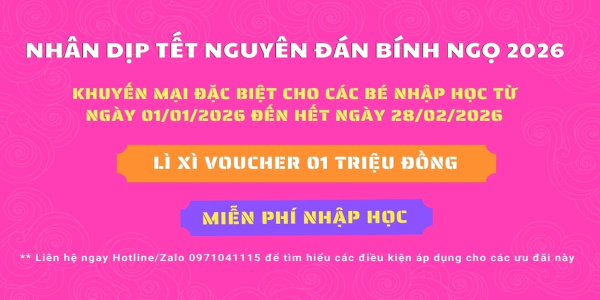 trường mầm non chú ngựa Homie ưu đãi tết
